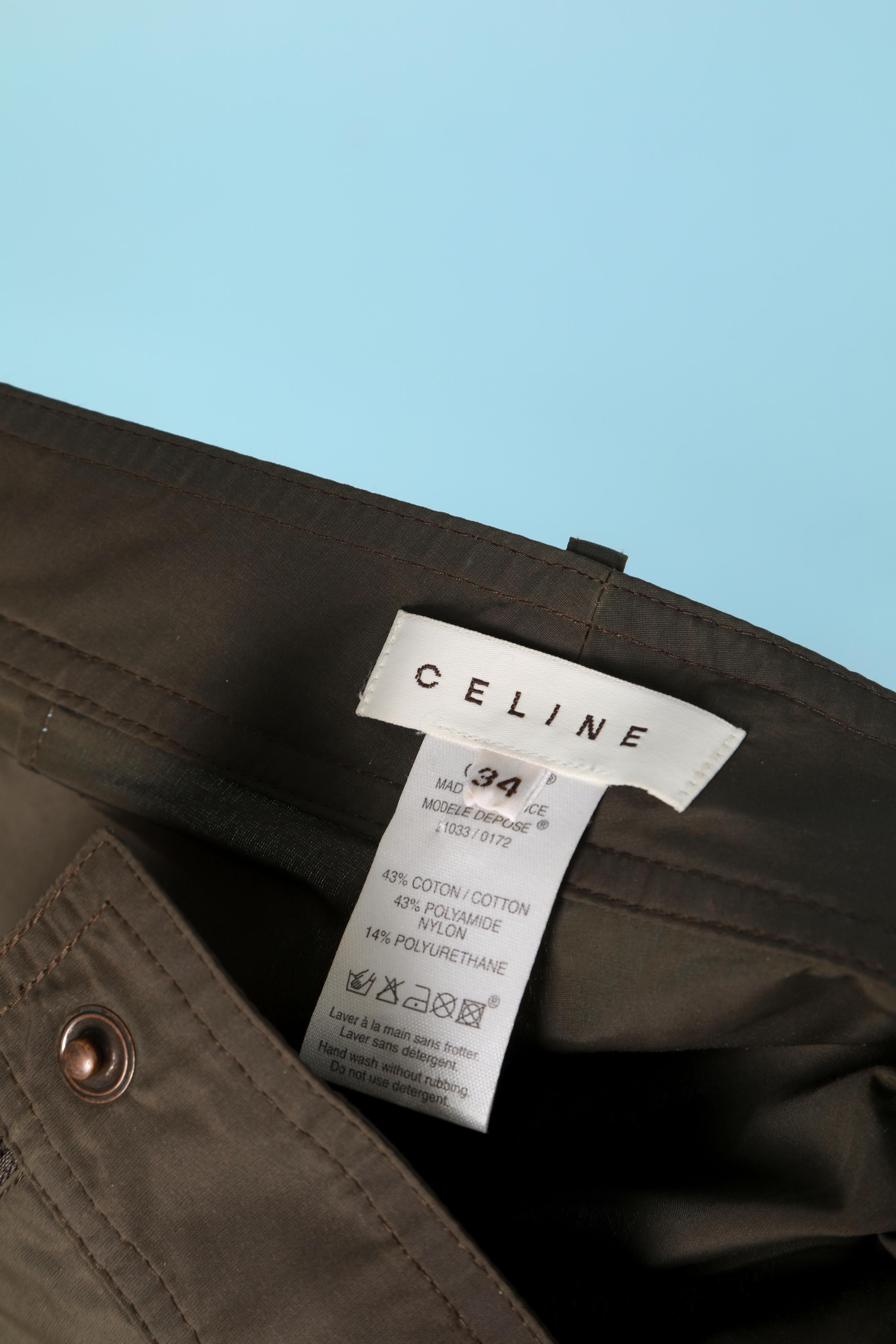 Kaki cargo pant with zipped pockets Céline  1