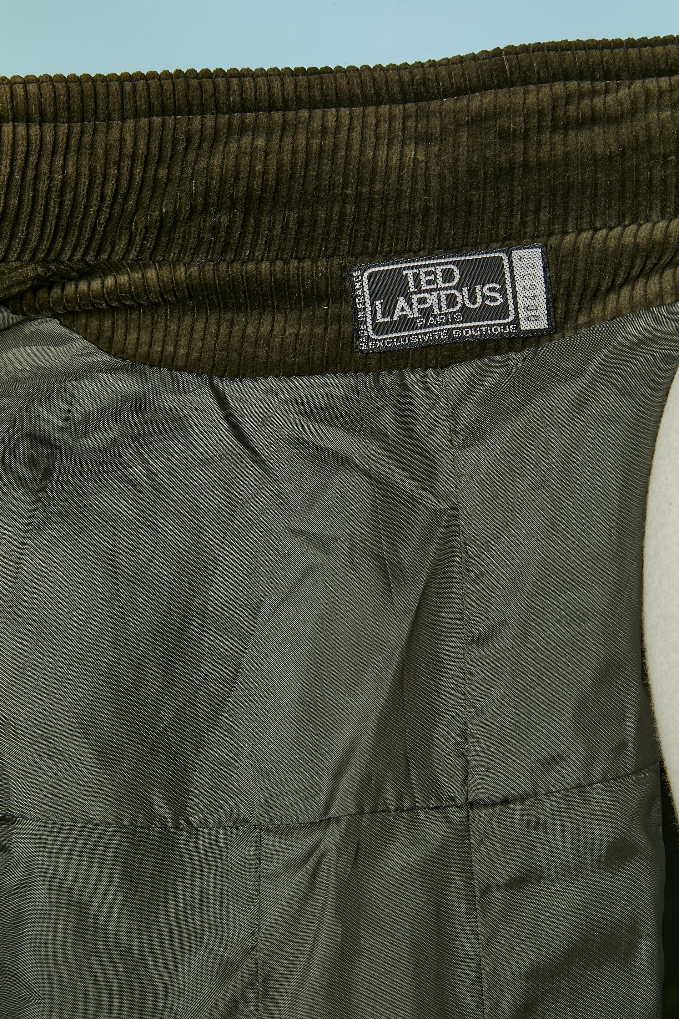 Kaki Corduroy cape with hood TED LAPIDUS For Sale 2