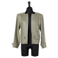 Vintage Kaki cotton jacket edge to edge Yves Saint Laurent Rive Gauche
