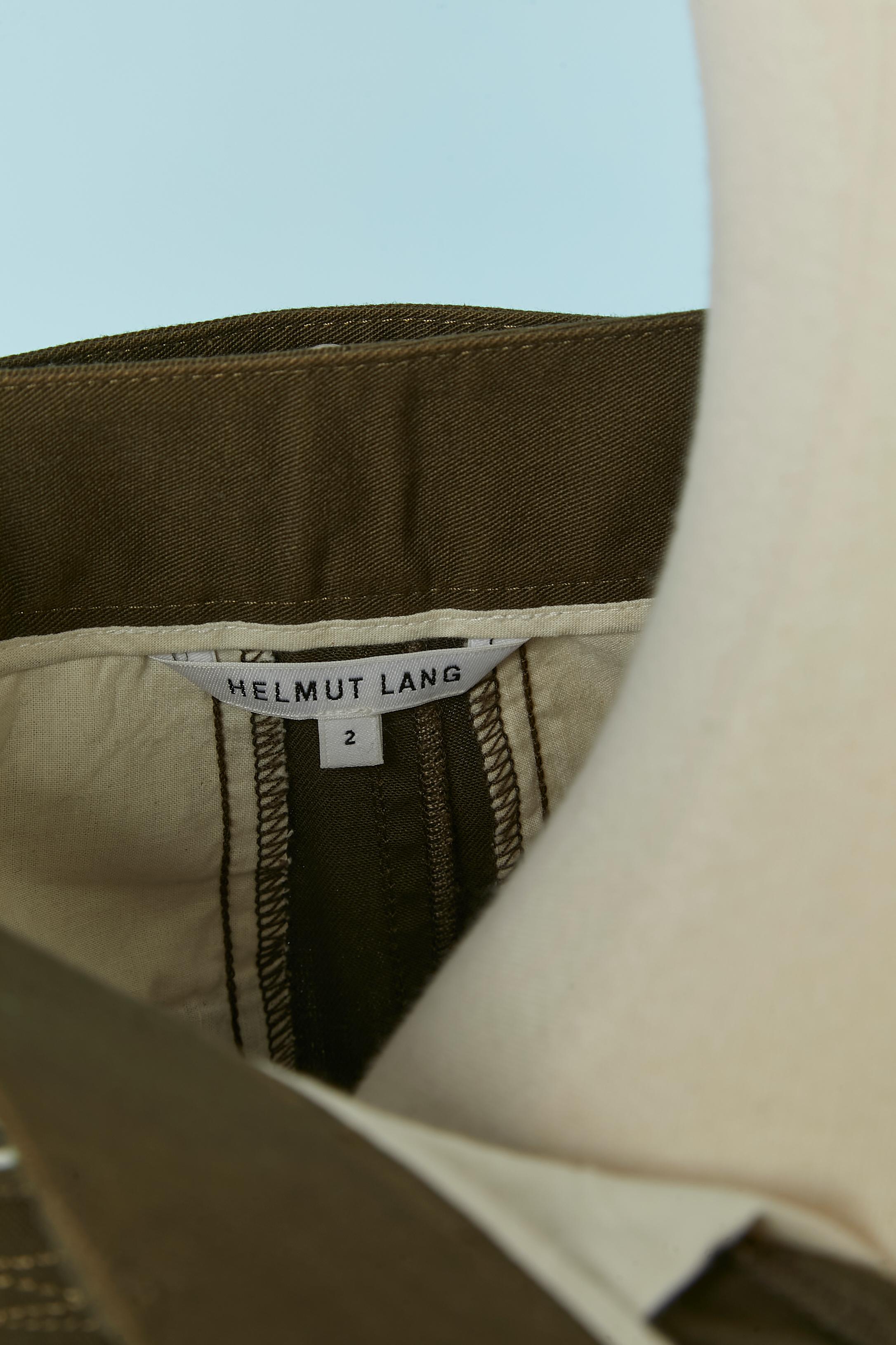 Kaki cotton skirt with belt HELMUT LANG For Sale 3