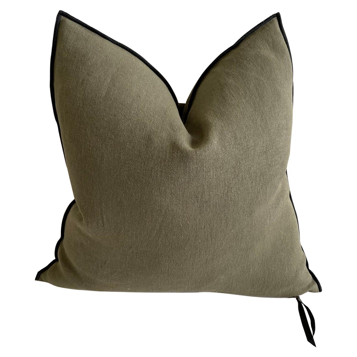 Kaki French Linen Pillow