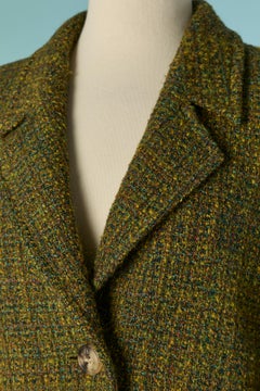 Kaki green Tweed skirt-suit YVES SAINT LAURENT Variation