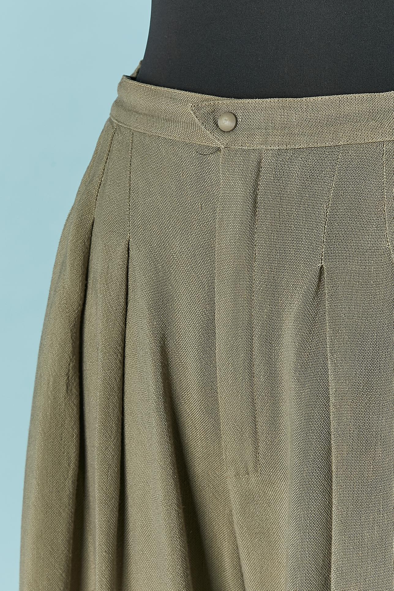 Gris Pantalon en lin kaki/gris Thierry Mugler en vente