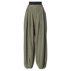 Kaki/grey linen trouser THIERRY MUGLER