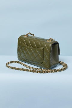 Kaki leather mini Timeless bag CHANEL