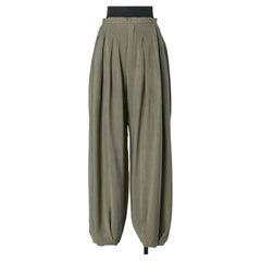 Kaki linen trouser THIERRY MUGLER