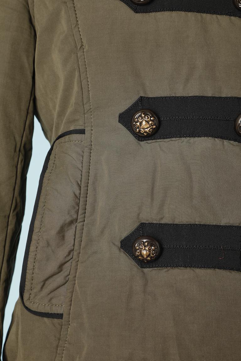 Kaki military style jacket with zip on the side Moschino Cheap & Chic  In Excellent Condition In Saint-Ouen-Sur-Seine, FR