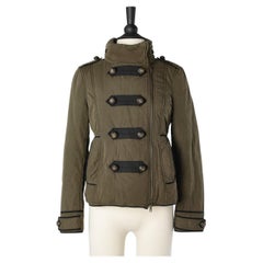 Kaki military style jacket with zip on the side Moschino Cheap & Chic 