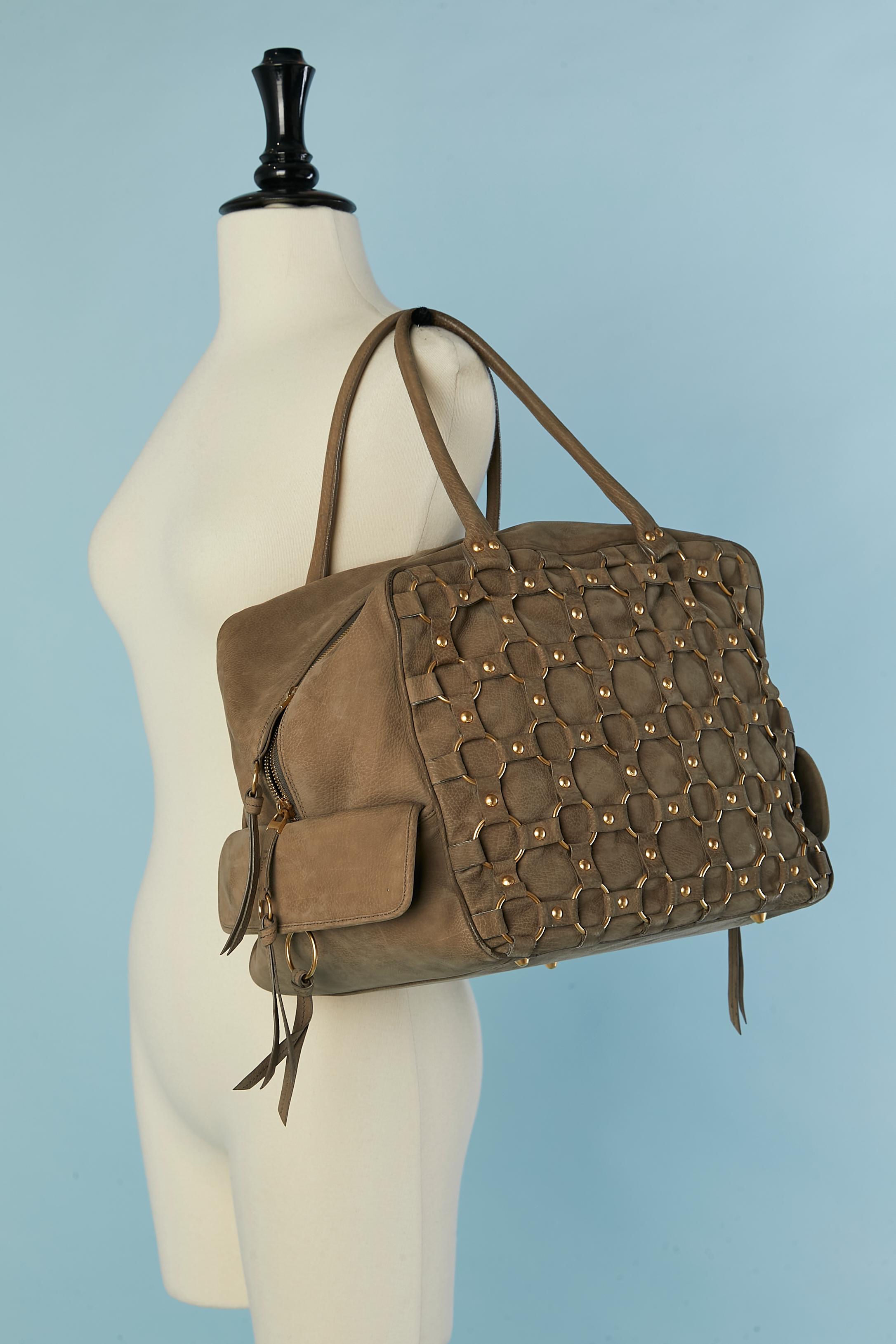 Sac à main en daim kaki avec anneaux Christian Dior Numéroté en vente 1