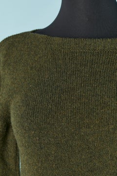Kaki wool knit dress BALENCIAGA