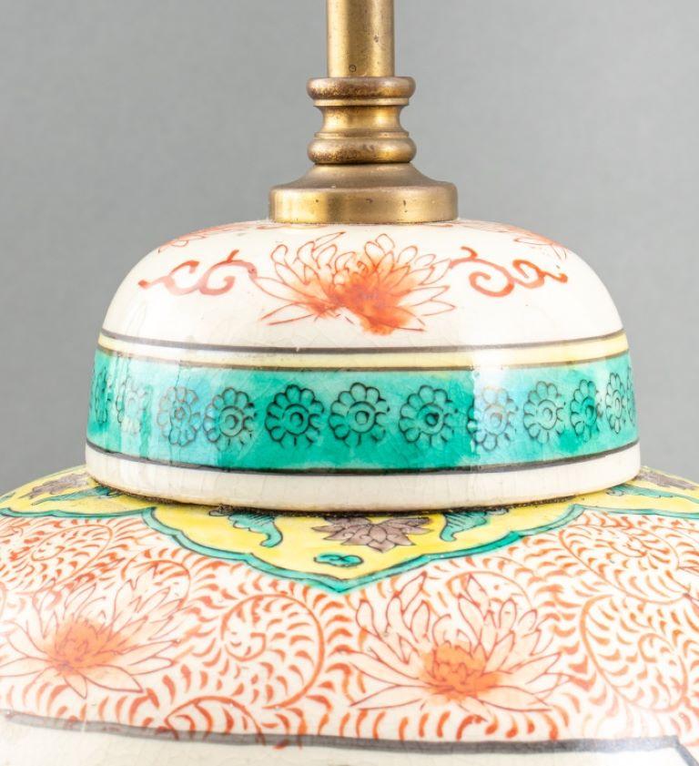 Japanese Kakiemon Style Covered Jars Mounted As Lamps, Pair