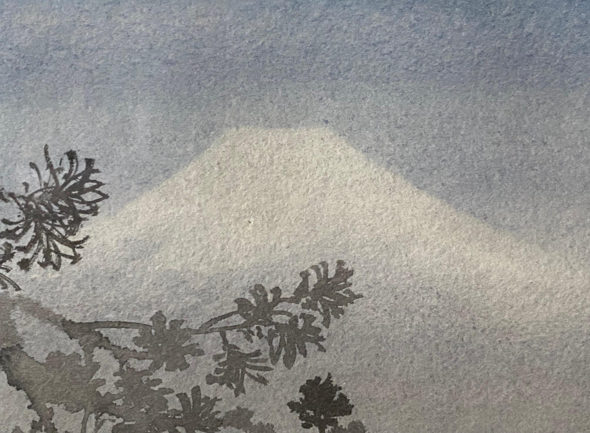 Kakunen Tsuruoka Signed Original Japanese Watercolor Painting of Mount Fuji 1927 im Angebot 6
