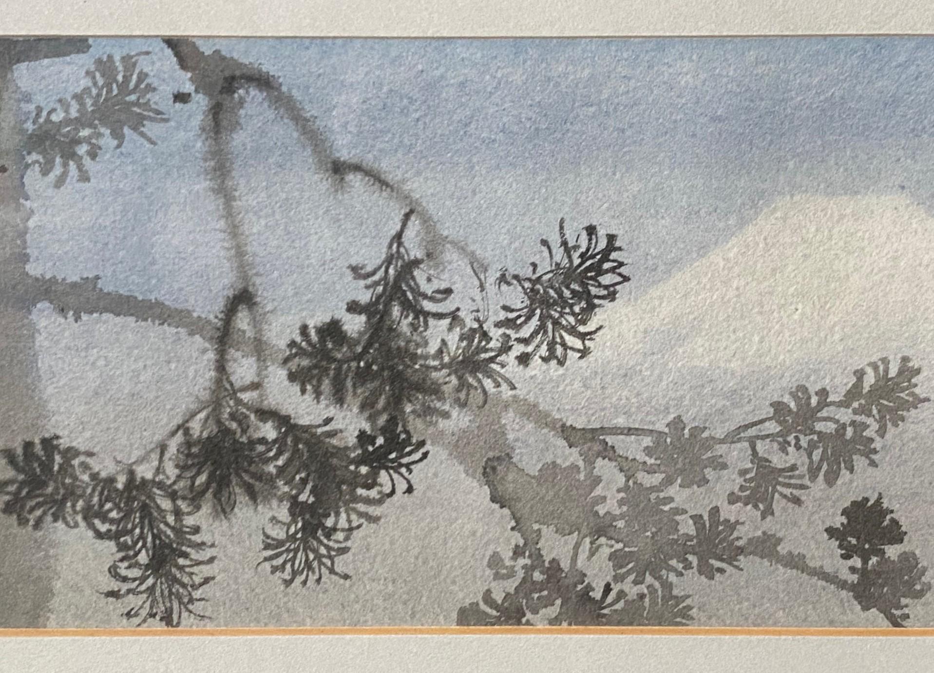 Kakunen Tsuruoka Signed Original Japanese Watercolor Painting of Mount Fuji 1927 (Frühes 20. Jahrhundert) im Angebot