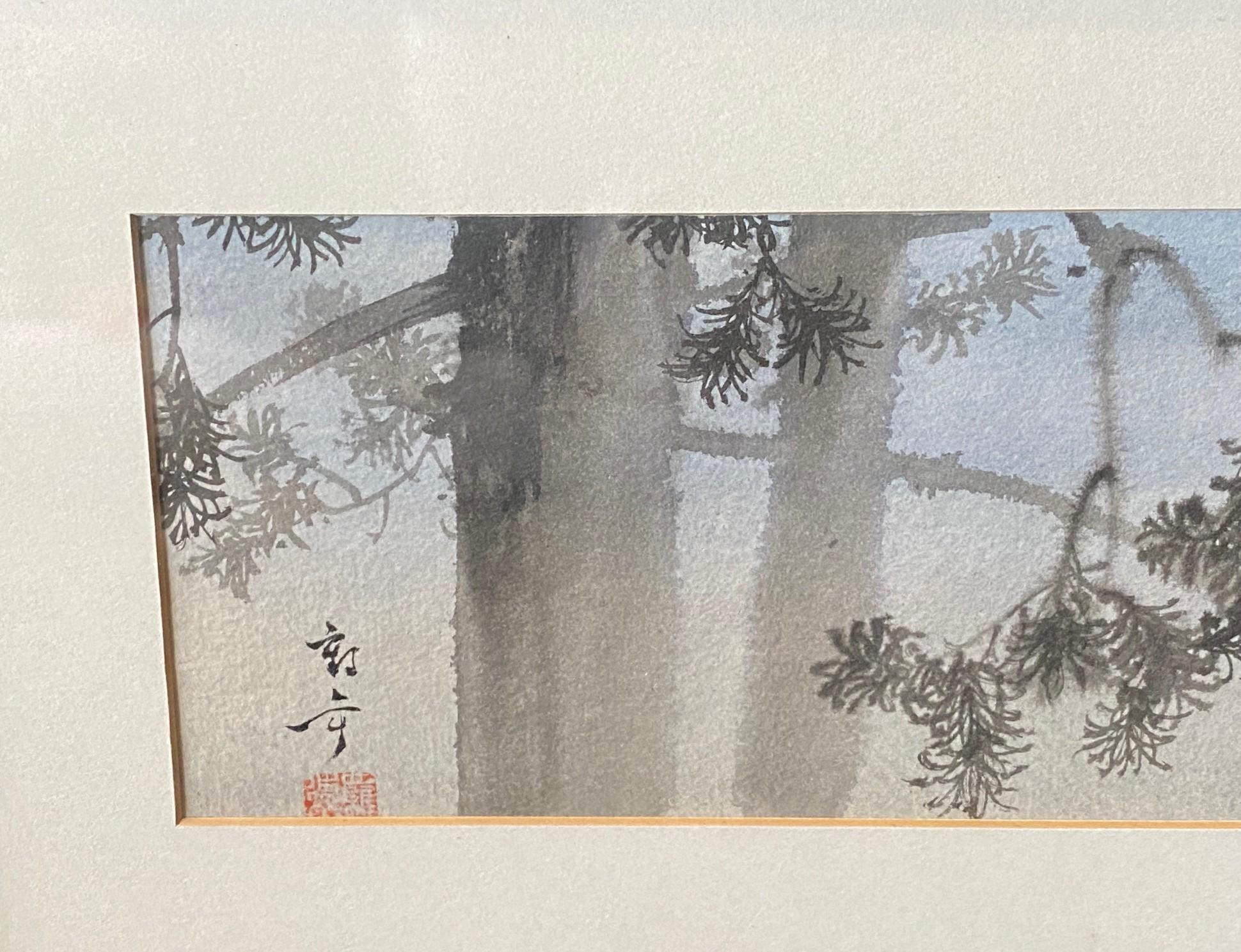 Kakunen Tsuruoka Signed Original Japanese Watercolor Painting of Mount Fuji 1927 im Angebot 1