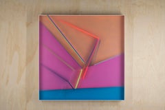 Pink Sojourn One, sculpture murale abstraite contemporaine en plexiglas