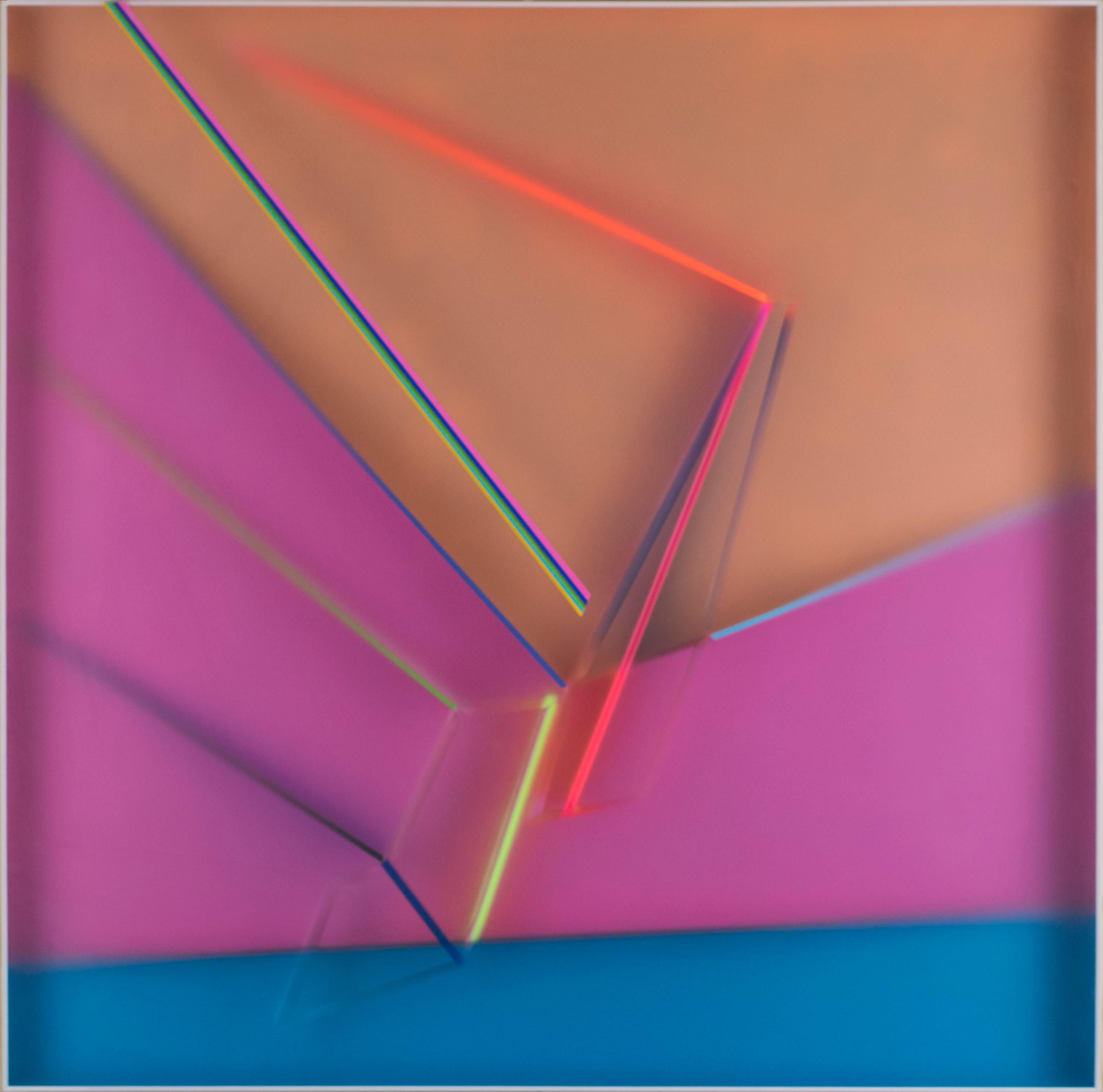 Pink Sojourn One, Contemporary Abstract Wall Sculpture in Plexiglass