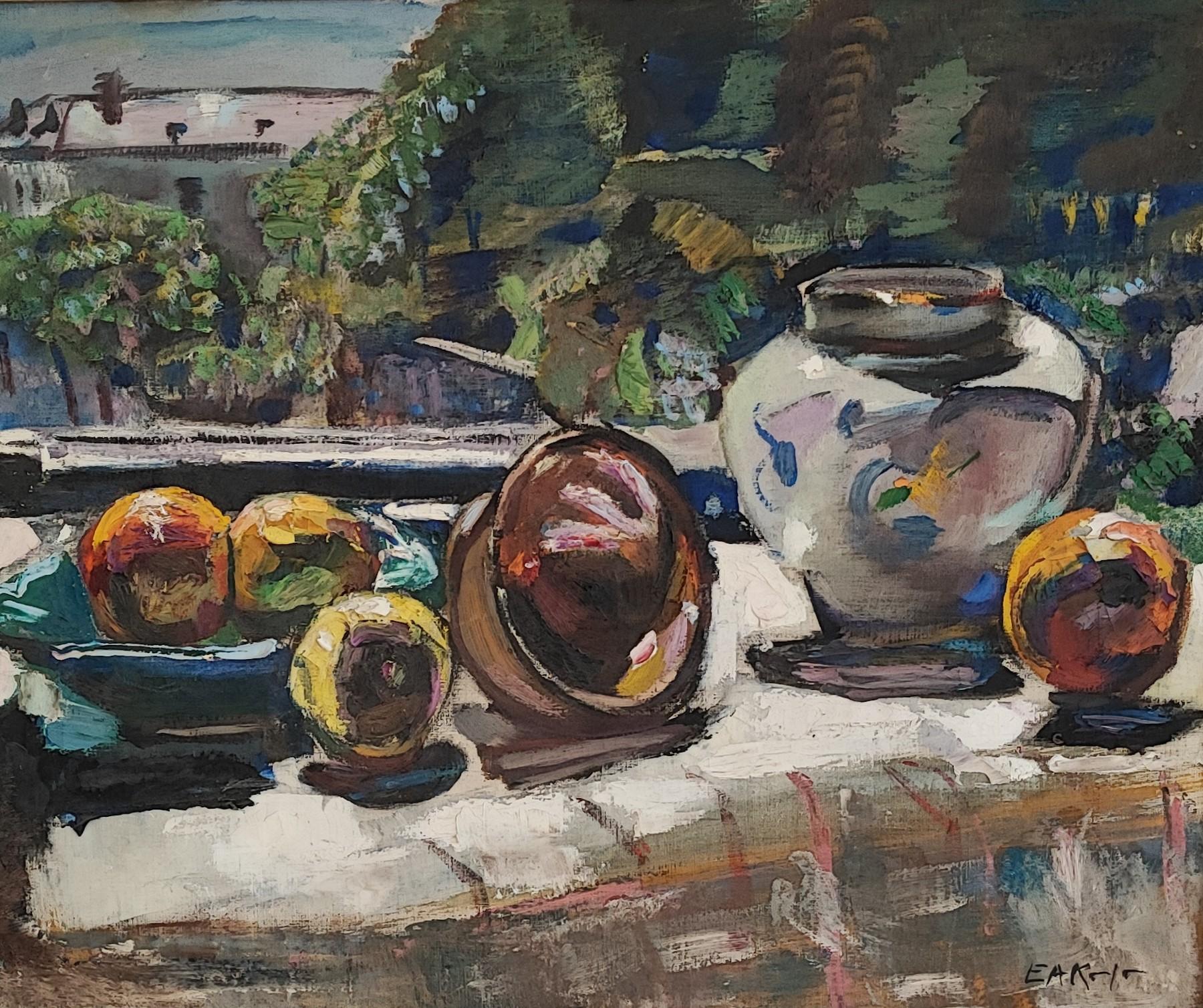 Kala EA Still-Life Painting - Fruit at the window