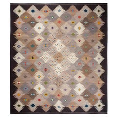 Kalach Scandinavian and Navajo Style Multicolor Flatweave Wool Rug