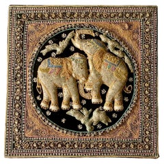 Kalaga Burmese tapestry – Elephants  - Burma Myanmar Asia