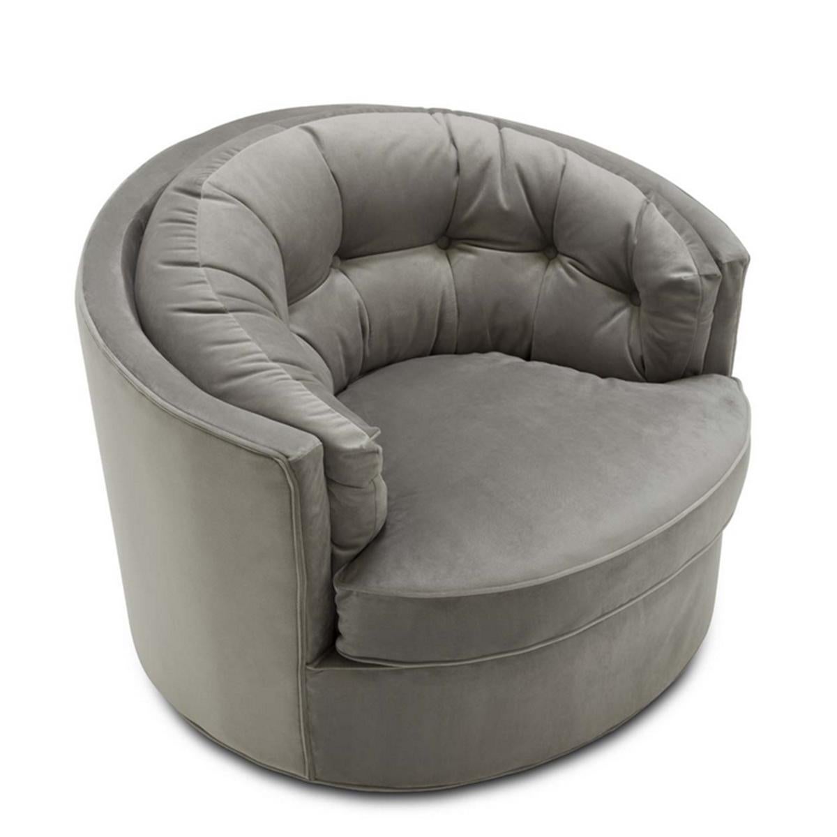 Hand-Crafted Kalaha Grey Armchair For Sale