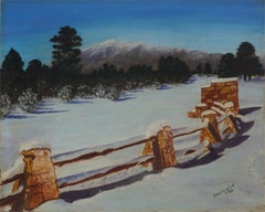 Mid Century Oil Painting, South Lake Tahoe in Winter