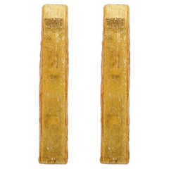 Kalamar Rectangular Amber Glass Sconces