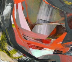 Red Dusk, Abstract Seascape Painting