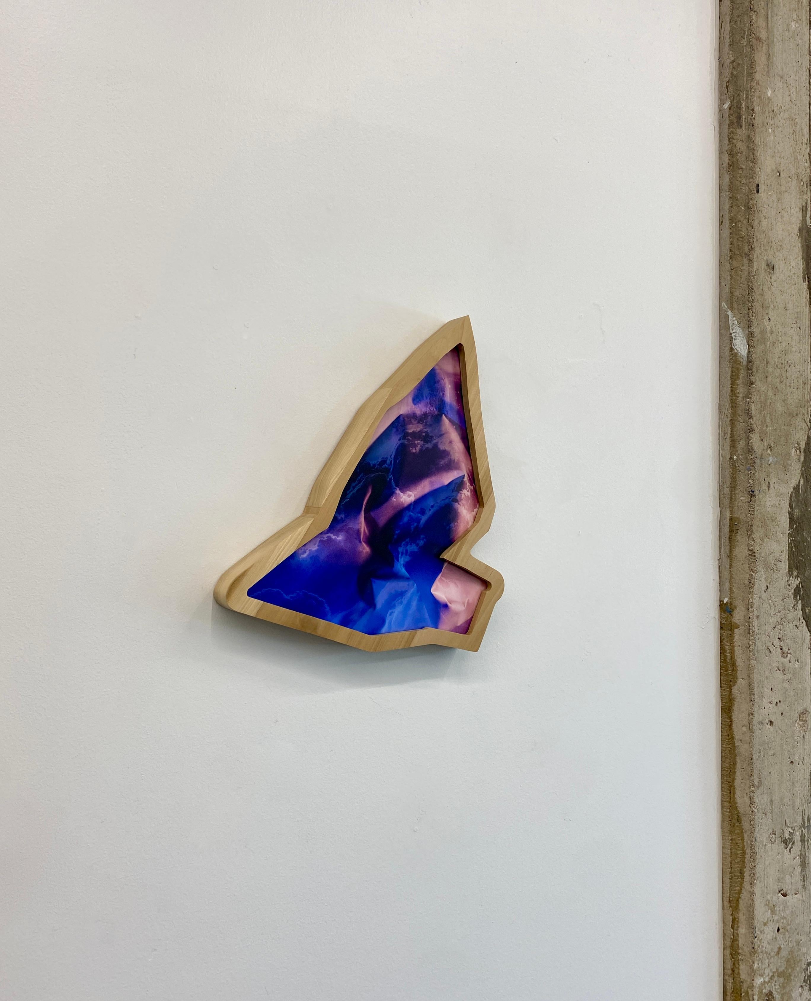 Mondtraum (Rosa & Blau), Zeitgenössischer digitaler, abstrakter Holzrahmen – Photograph von Kalee Appleton (American)
