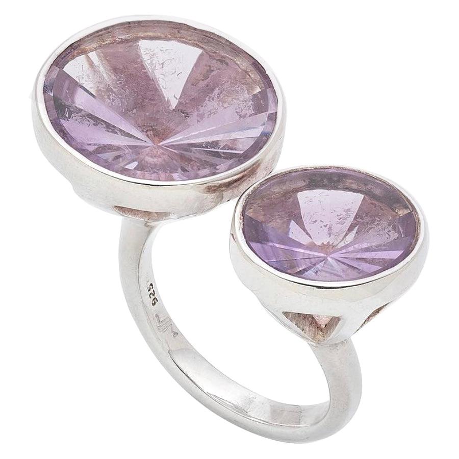 Amethyst Kaleidoscope Fashion Ring in Sterling Silver For Sale
