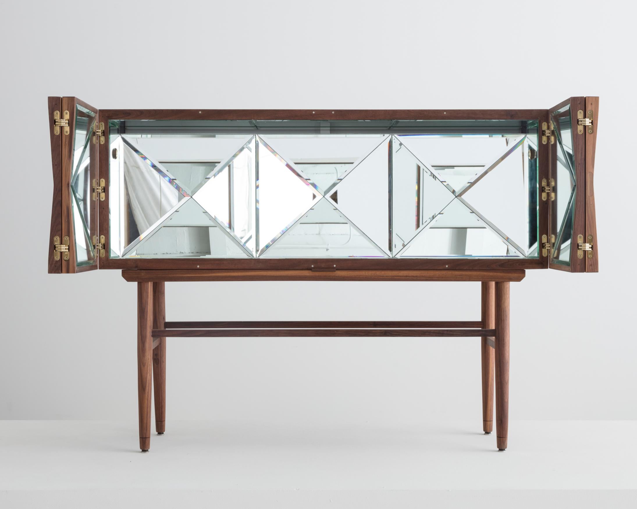 Modern Kaleidoscope Cabinet in Walnut by Sebastian ErraZuriz For Sale