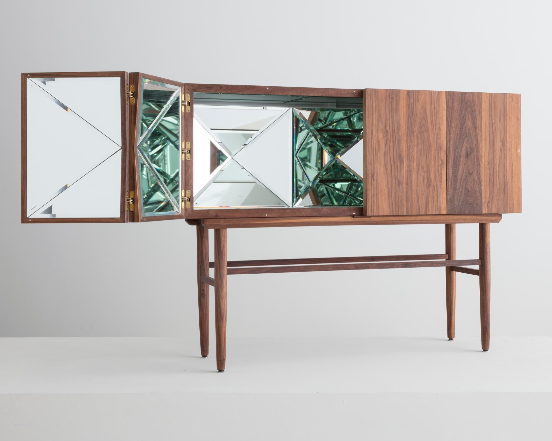 Contemporary Kaleidoscope Cabinet in Walnut by Sebastian ErraZuriz For Sale