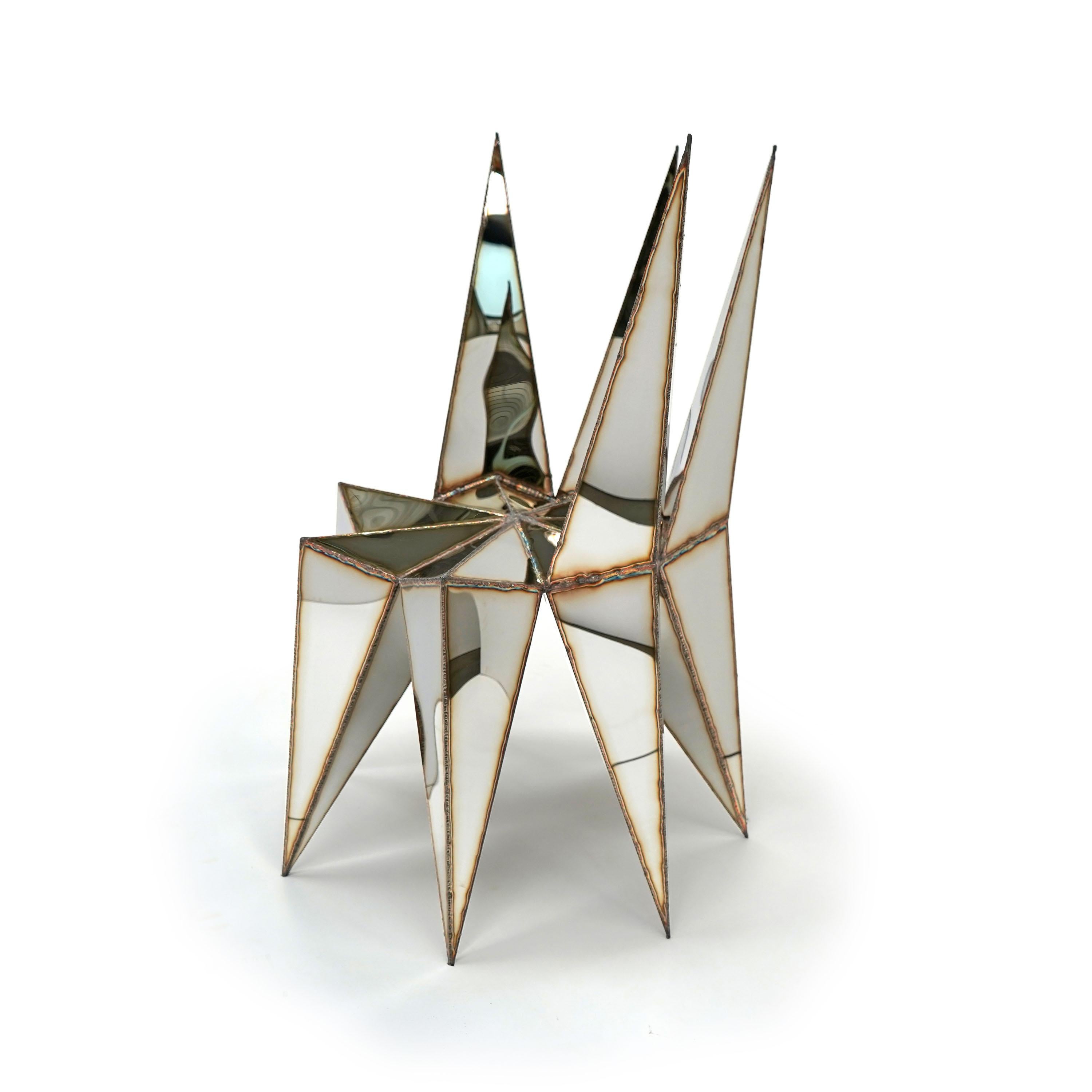 Kaleidoscope Stuhl aus geschweißtem, hochglanzpoliertem Edelstahl von Julian Mayor im Angebot 1
