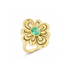 Kaleidoscope Flower Ring in 18k Gold with Emerald by Future Fortune Jewelry