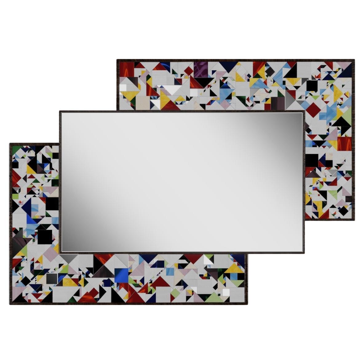 Miroir Kaleidoscope Piaggi en mosaïque de verre multicolore en vente