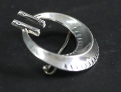 Kalevala Koru Modernist Finnish Brooch from 1976 in Sterling Silver