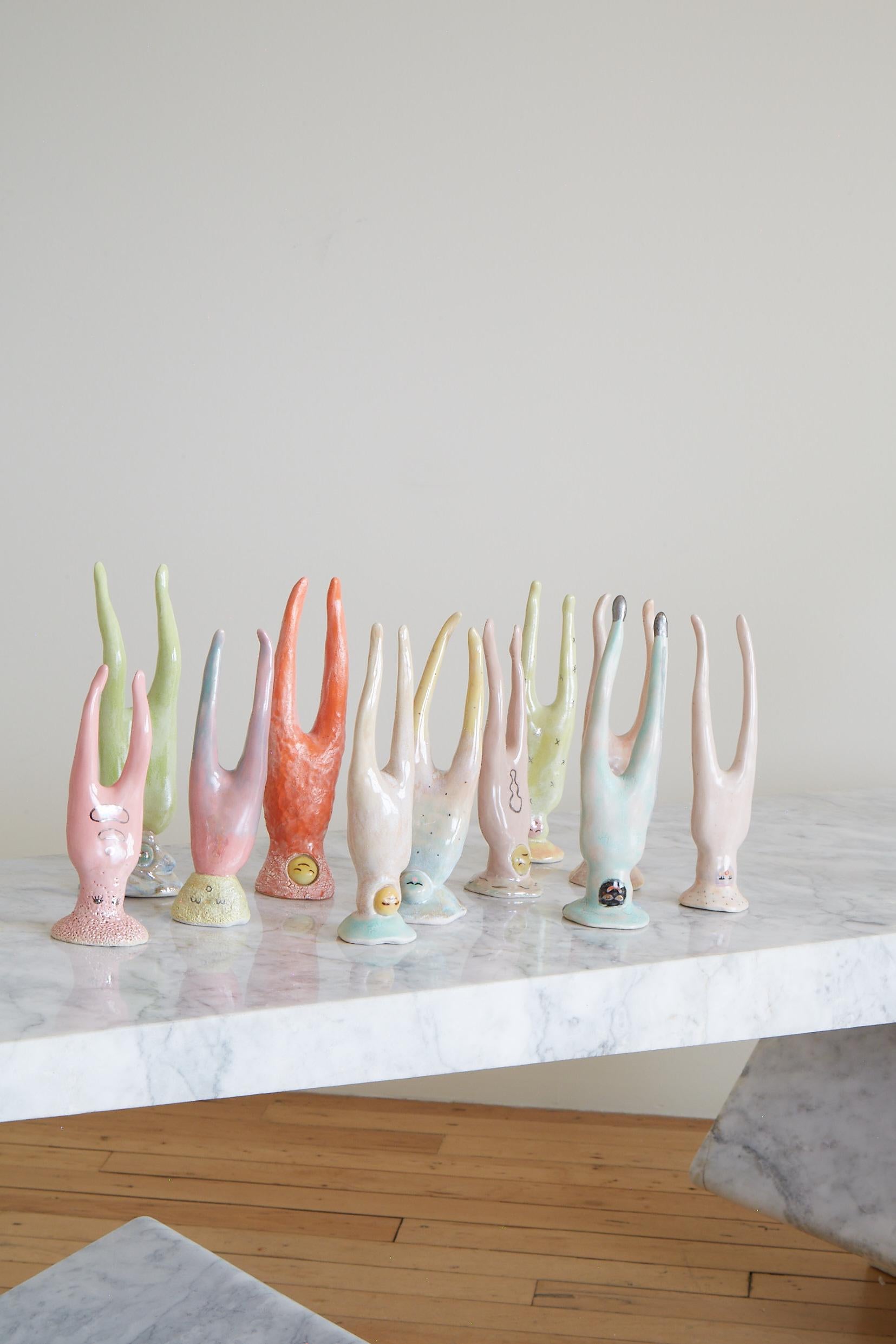 
Each of Kaley Flowers’ creations are one-of-a-kind, imbued with Flowers’ own well-cultivated aesthetic. These talisman-like figurines are bursting with playful depth, imaginatively and meticulously detailed in a range of super kawaii-colors and