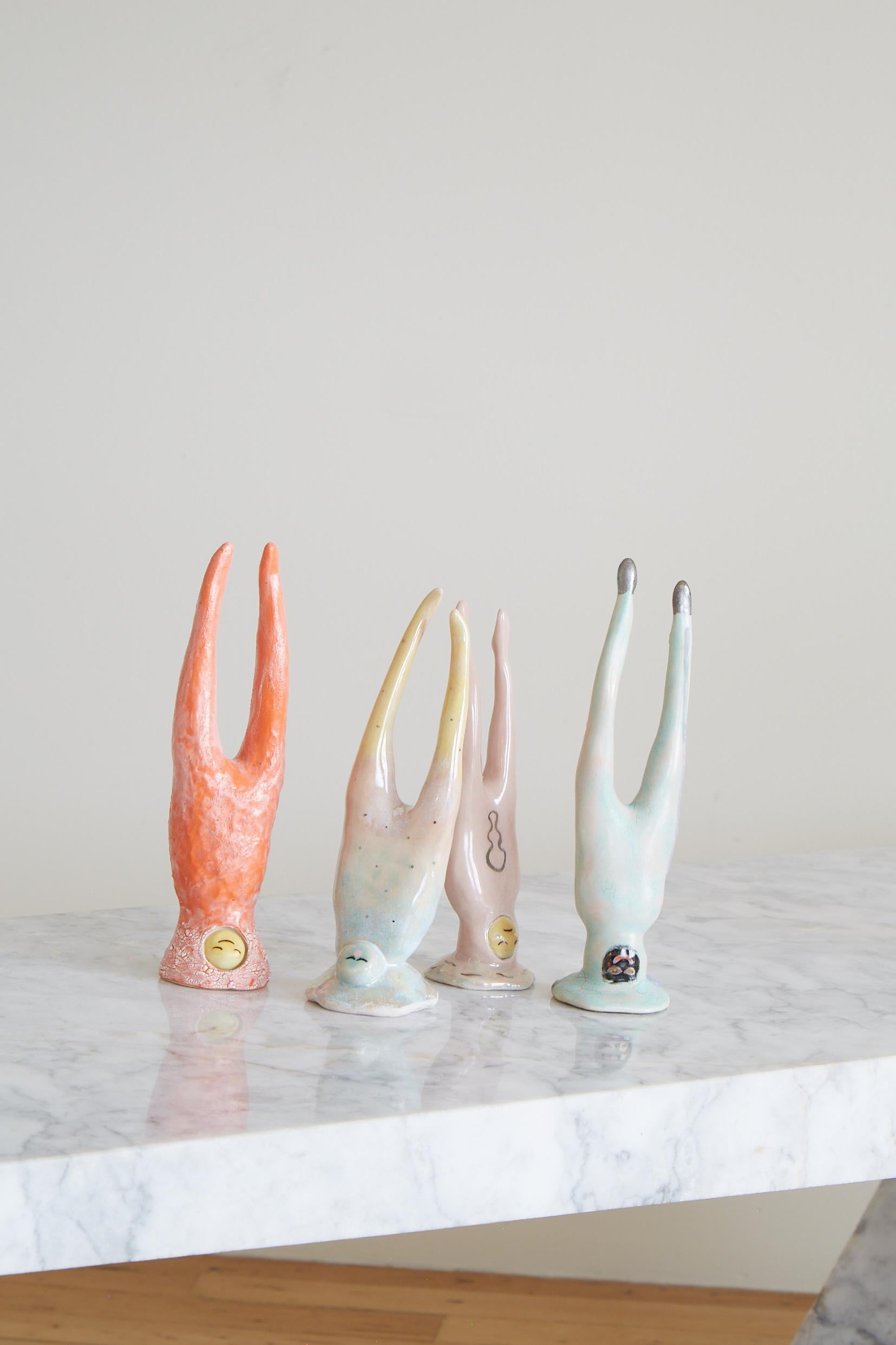 Glazed Ceramic Figurines or Ring Holders by Kaley Flowers In Excellent Condition For Sale In New York, NY
