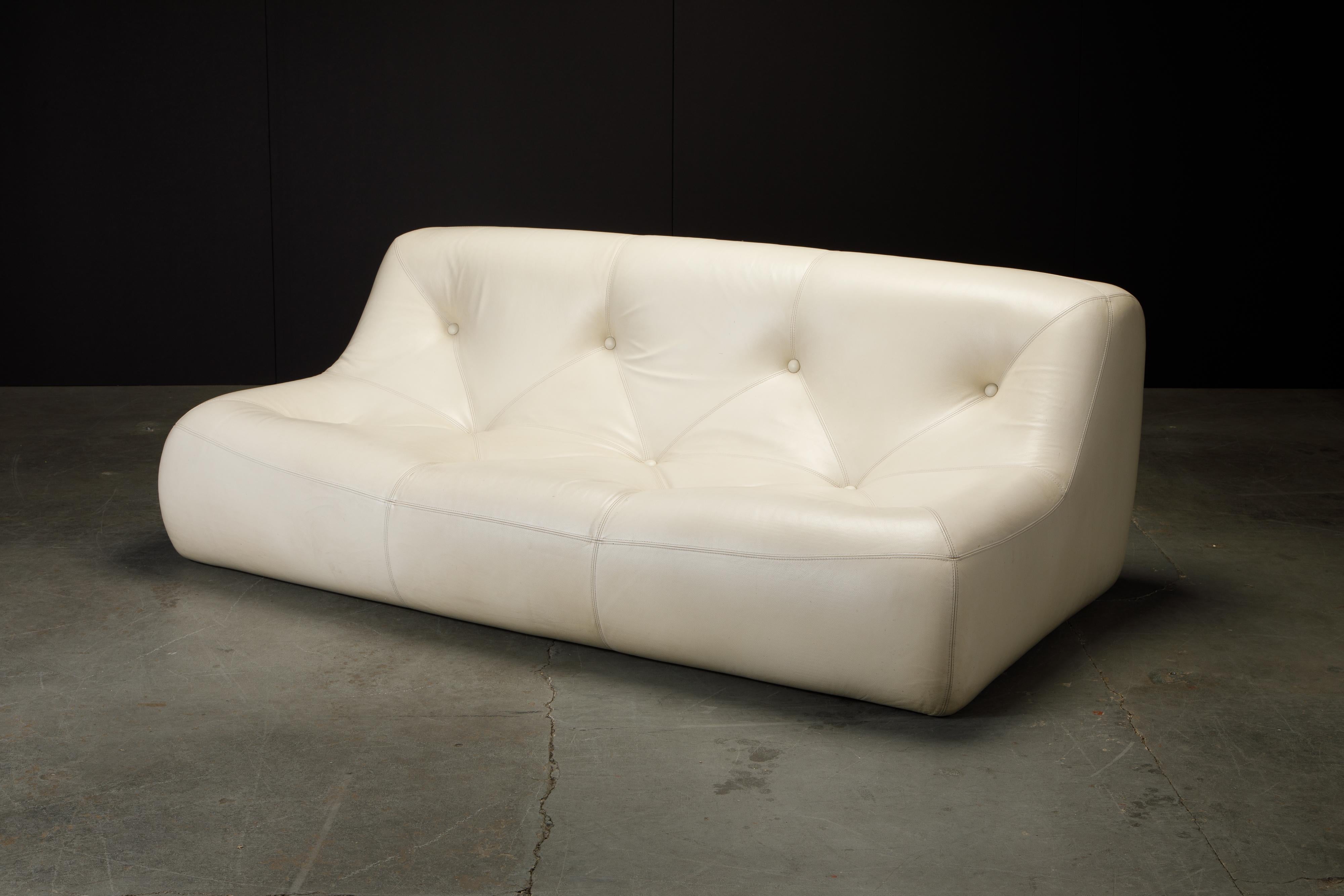 French 'Kali' Leather Sofa by Michel Ducaroy for Ligne Roset, c. 1995, Signed