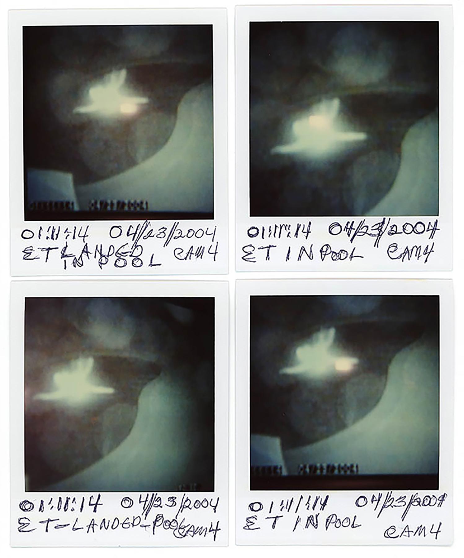 ET Landed in Pool, SX-70, Pacific Palisades, CA - Photograph by Kali