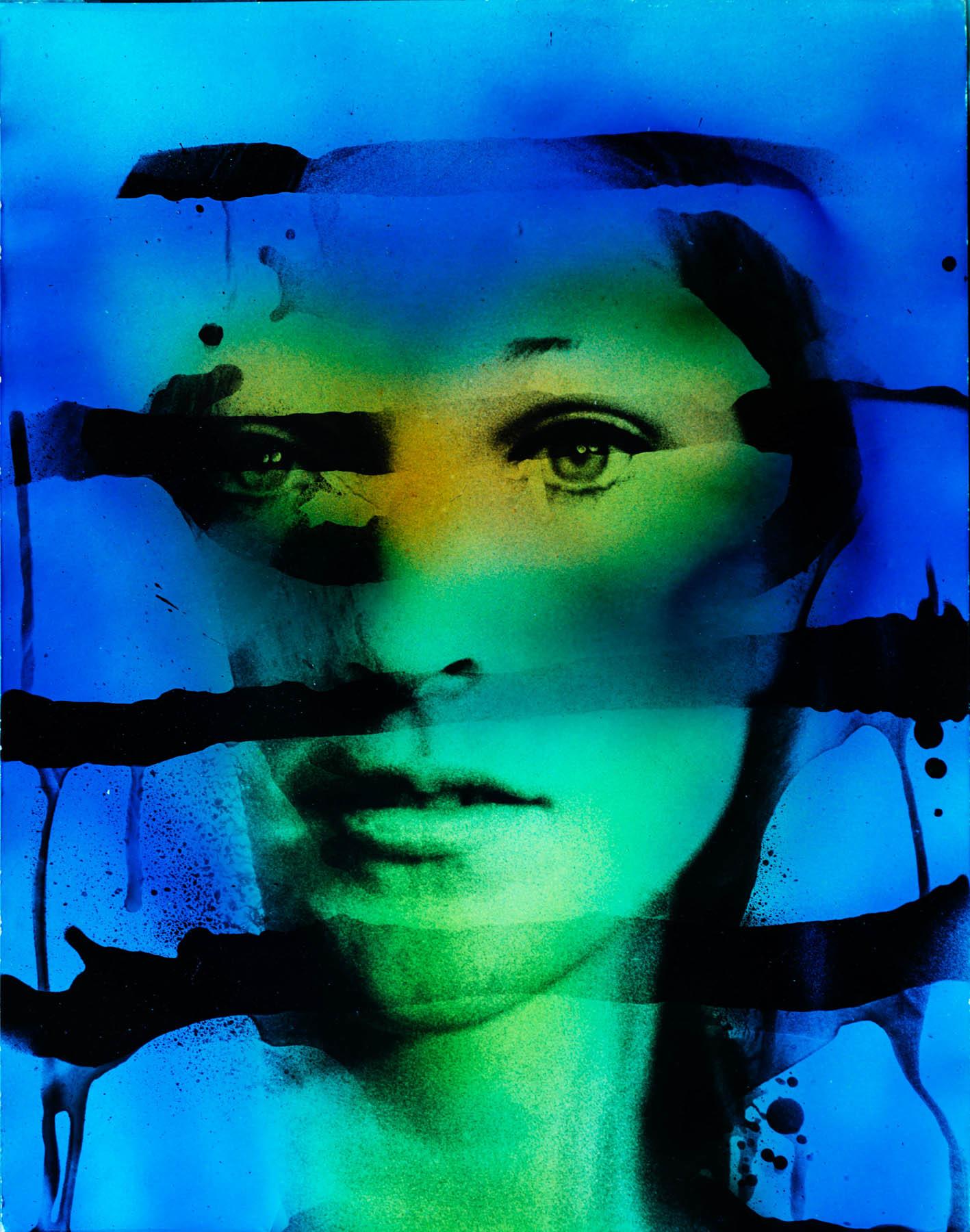 Face (Blue and Green), Palm Springs, CA - Photograph by Kali