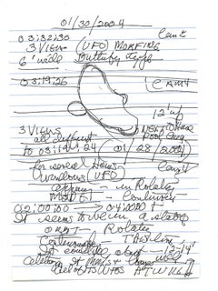 UFO Morphing, UFO Notebook, January 30