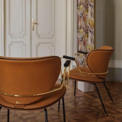 Kalida Brown Leather Lounge Chair