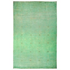 One-of-a-Kind Colorful Wool Hand-Knotted Area Rug, Lime, 10' 2 x 15' 5