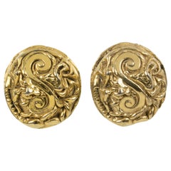 Gilt Metal Clip-on Earrings