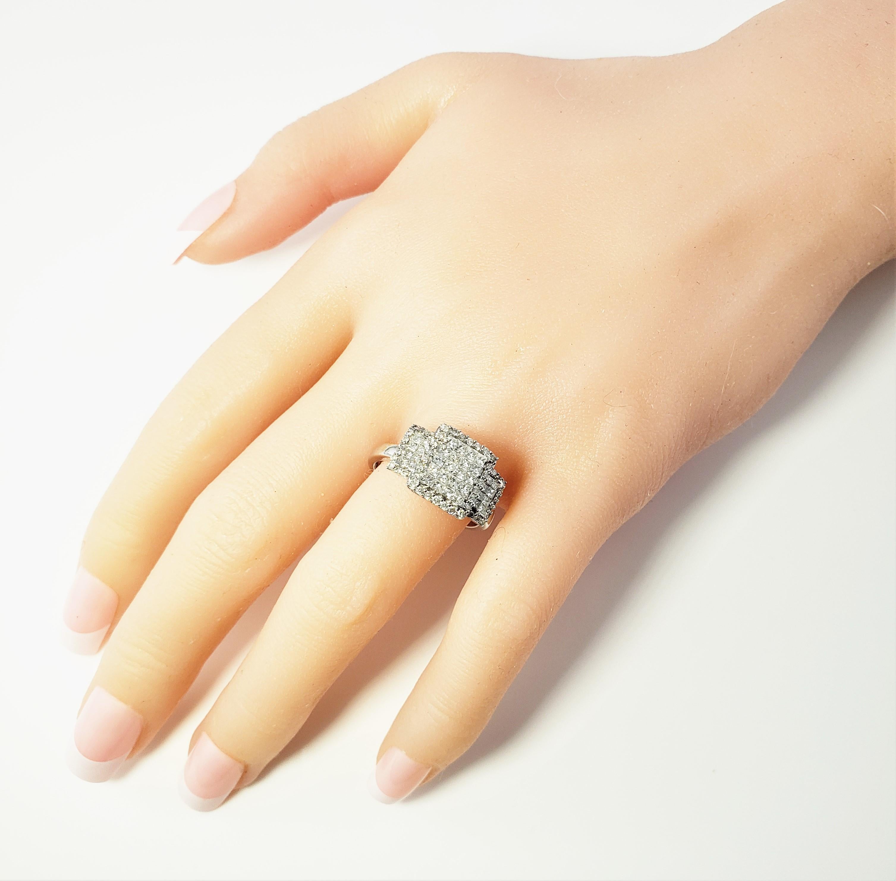 Mixed Cut Kallati 14 Karat White Gold and Diamond Ring