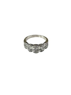Kallati 14K White Gold Diamond Band Ring Size 7.5 #24990