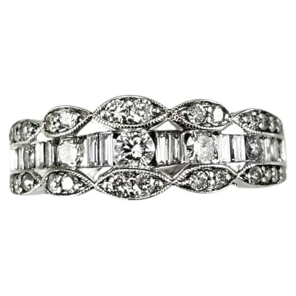 Kallati 14K White Gold Diamond Band Ring Size 7.5 #24990 For Sale