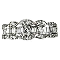 Kallati 14K White Gold Diamond Band Ring Size 7.5 #24990
