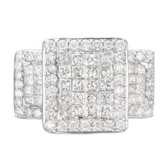 Kallati Design 2.52 Carat Princess Round Cut Diamond Gold Cocktail Ring