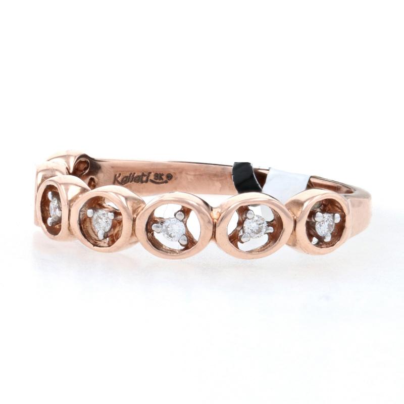 Round Cut Kallati Diamond Circles Band - Rose Gold 9k Round Brilliant .10ctw Wedding Ring For Sale